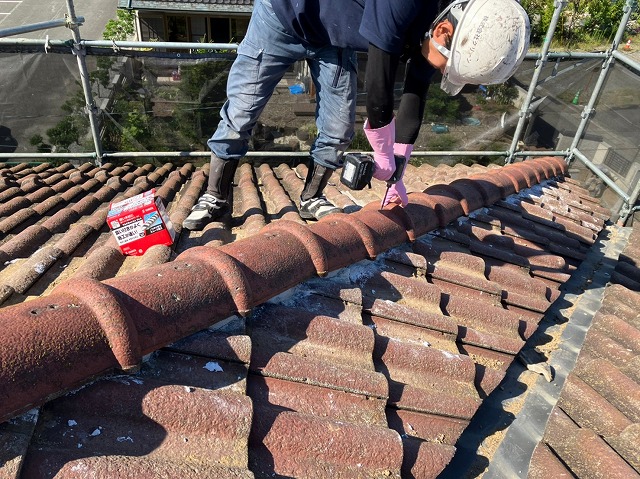 南アルプス市　棟設置作業